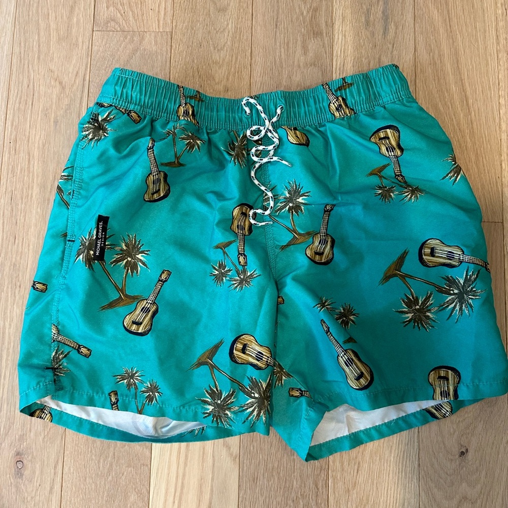 GOODFELLOW - Men’s Swim Trunks Guitar Print Michael Graves Design Medium Lined